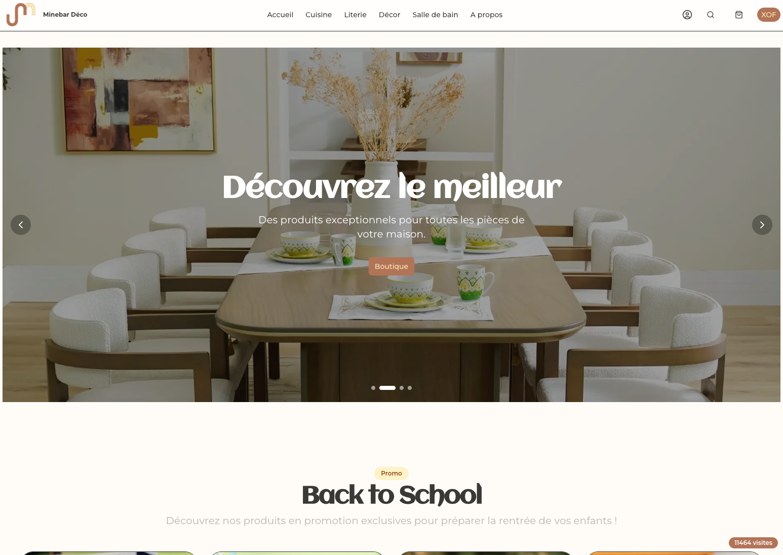 Minebar Déco homepage